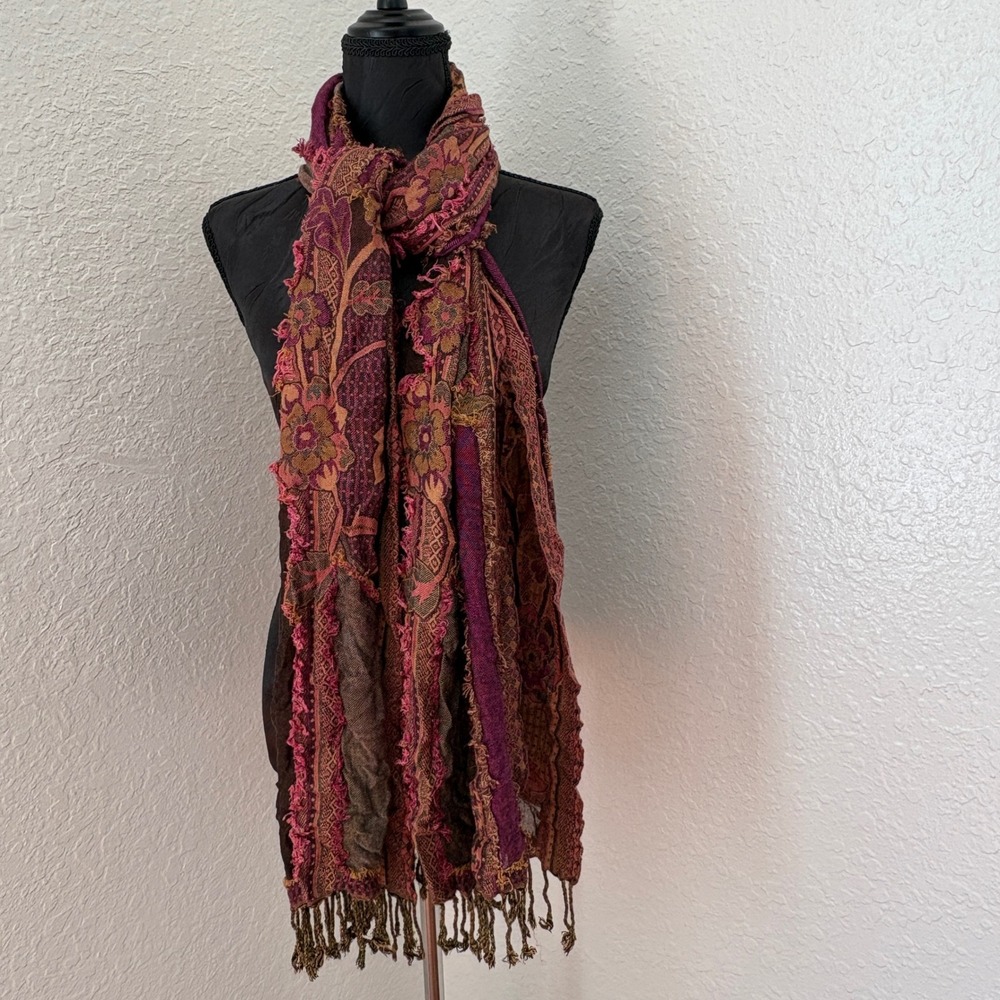 Collection Eighteen Multi-Color Floral Paisley Print Shawl 27"x75"